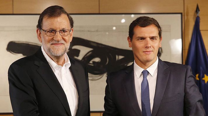 Telediario 1 - Rivera traslada a Rajoy su "apoyo sin fisuras" ante el reto independentista