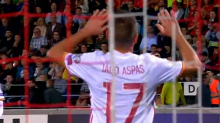  - Liechtenstein 0-5 España. Minuto 50. Aspas