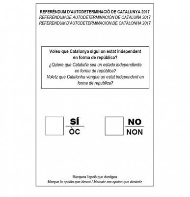 La Generalitat activa referendum.cat y muestra la papeleta