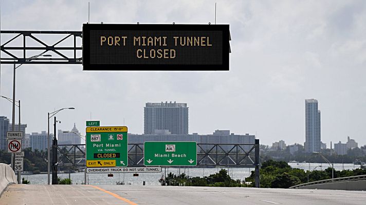 Telediario 1 - Evacuación de Florida ante la llegada del huracán Irma