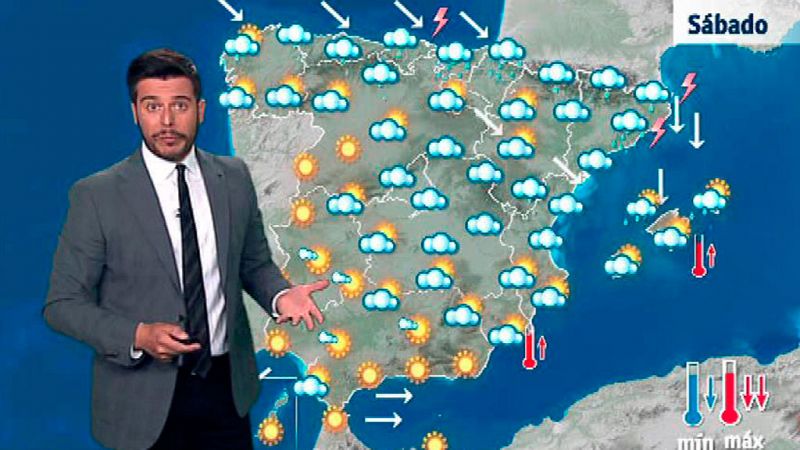 La Agencia Estatal de Meteorología (Aemet) prevé para este sábado 9 de septiembre la entrada de un sistema frontal atlántico que dejará inestabilidad en toda la mitad norte, con lluvias fuertes y desplome generalizado de las temperaturas.Estará nubos