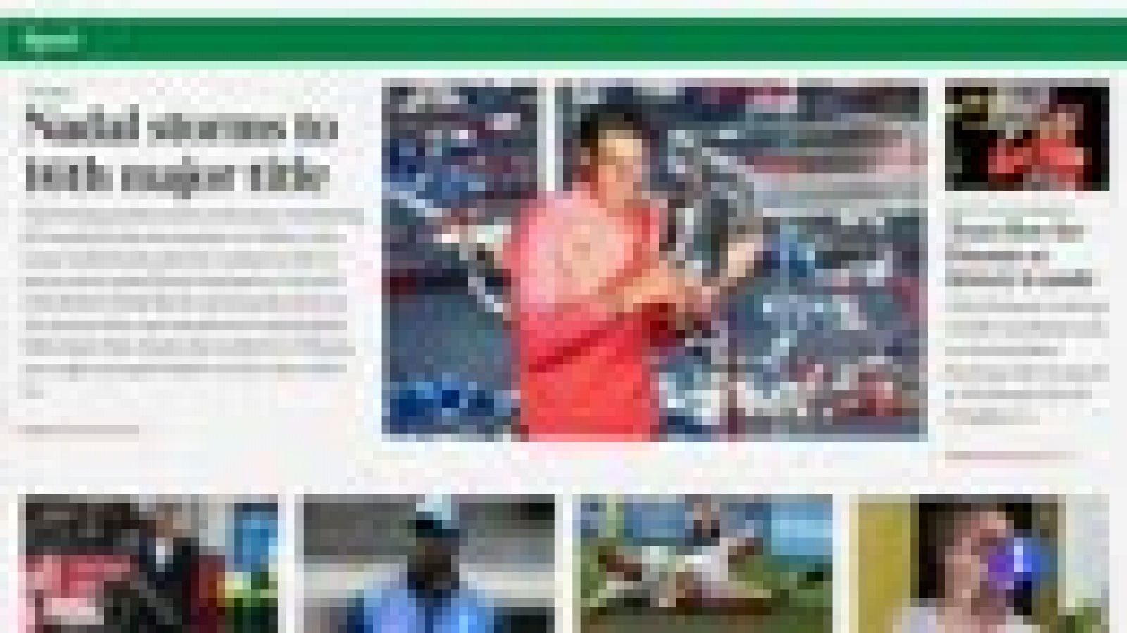 Telediario 1: La prensa mundial se rinde ante un "inmenso" Rafa Nadal | RTVE Play