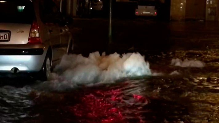 Telediario 1 - Una tormenta descarga más de setenta litros por metro cuadrado en la capital mallorquina
