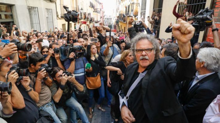 Un teatro privado de Madrid acoge el acto en favor del referéndum del 1-O
