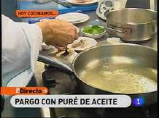 Pargo con puré de aceite