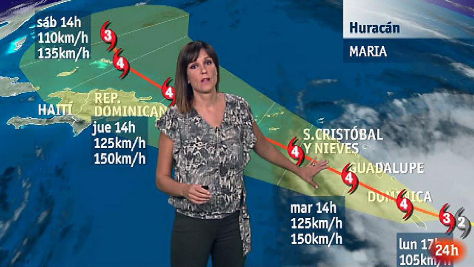 Noticias 24h: El pronóstico de evolución del huracán María en el Caribe | RTVE Play