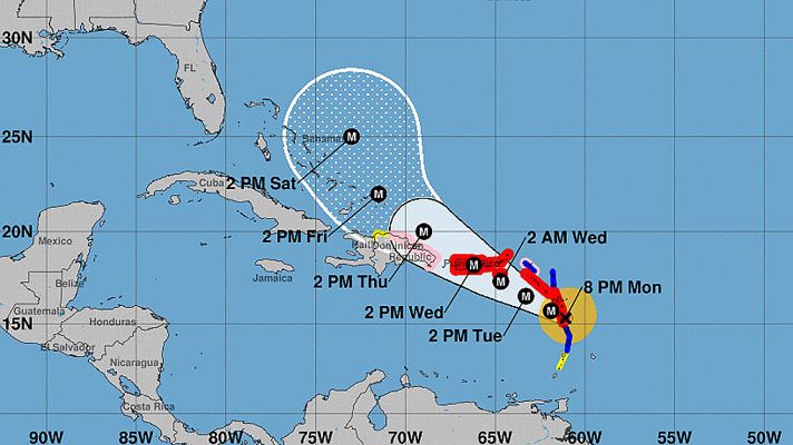 Los desayunos - Trayectoria del huracán María