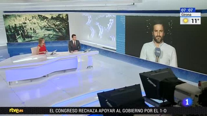 Telediario 1 - Un fuerte terremoto sacude Mexico con decenas de edificios derrumbados