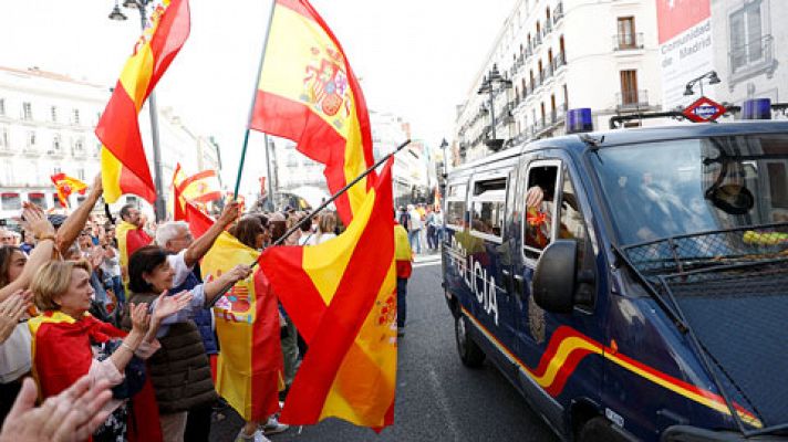 Telediario 1 - Manifestaciones por la unidad de España en Madrid y otras ciudades