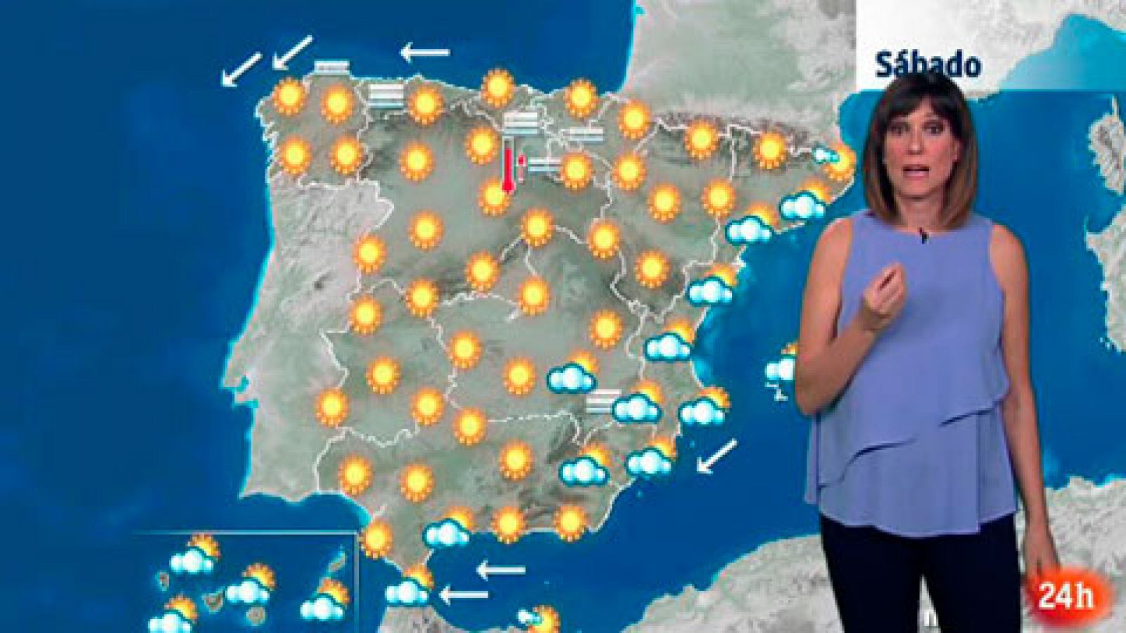 El tiempo: Más calor en la vertiente atlántica y algunas precipitaciones en el Mediterráneo | RTVE Play