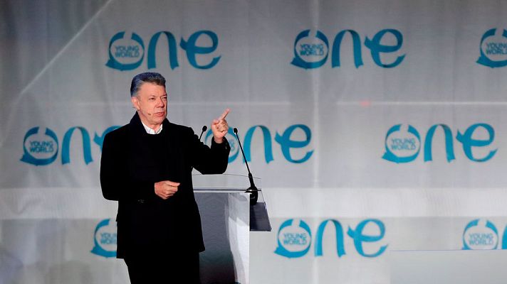 Telediario 1 - El presidente de Colombia, satisfecho con lo logrado tras la firma del acuerdo de paz con las FARC