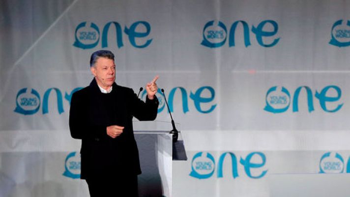 Telediario 1 - El presidente de Colombia, satisfecho con lo logrado tras la firma del acuerdo de paz con las FARC