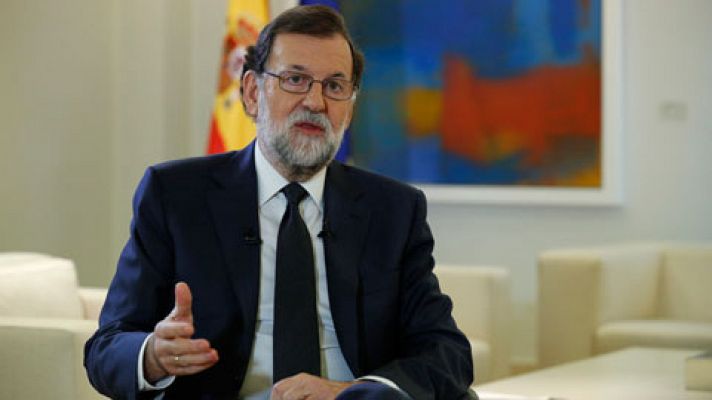Telediario 1 - Rajoy afirma que "el Gobierno impedirá que cualquier declaración de independencia se plasme en algo"