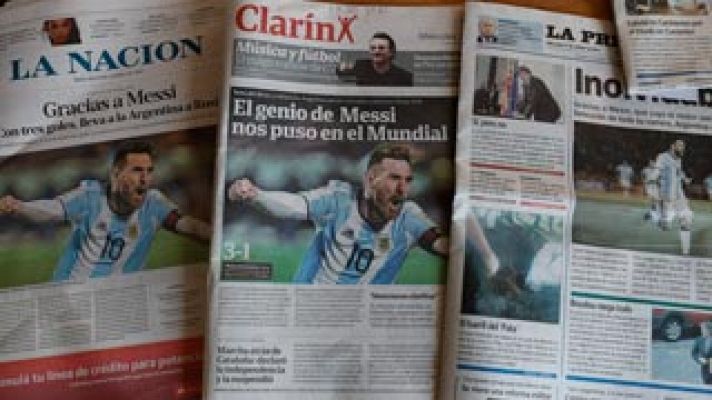 Telediario 1 - Euforia en Argentina tras el triplete de Messi y el pase al Mundial