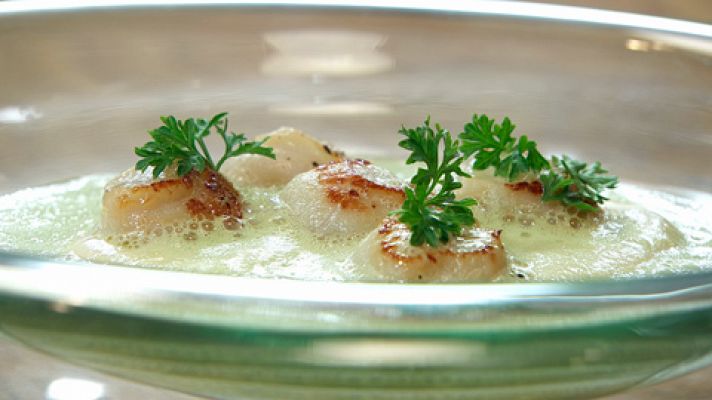 Crema de patata con zamburriñas