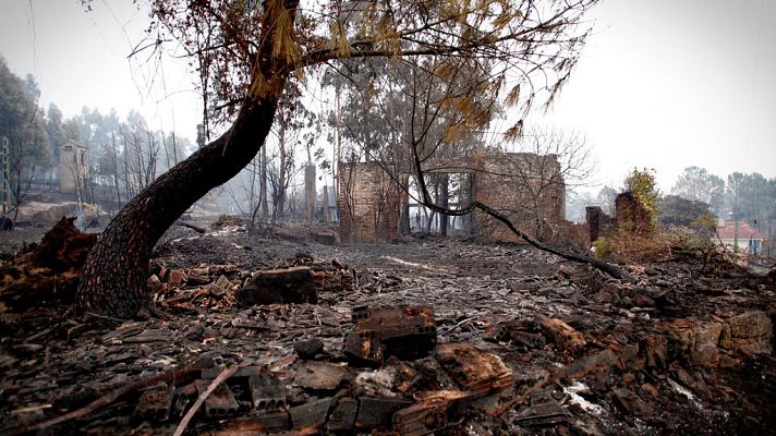 Telediario 1 - Carballeda de Avia, en Ourense, una de las localidades más afectadas por el fuego