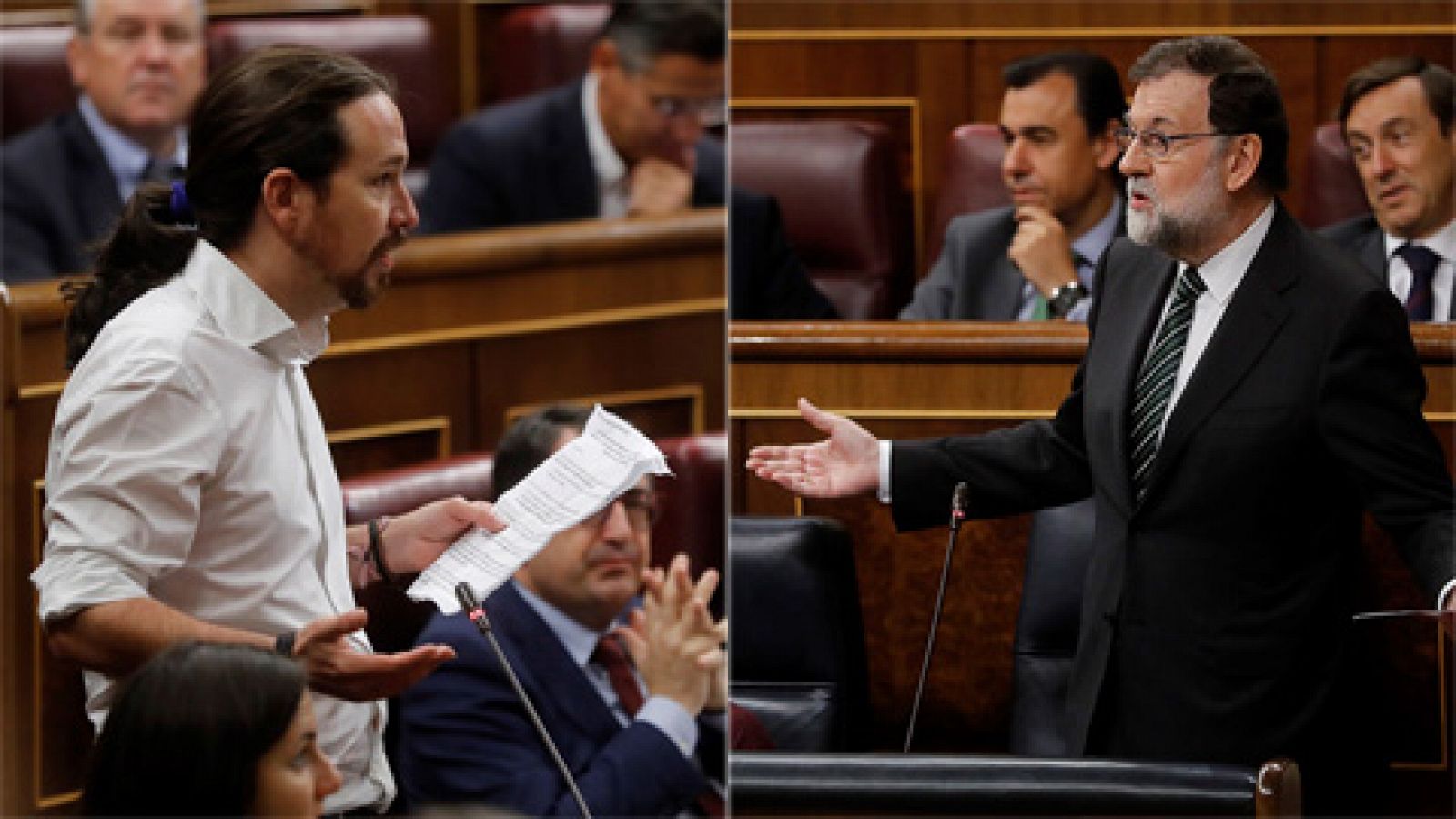 Informativo 24h: Iglesias exige al PP que "vuelva a legalidad" y pida "perdón" por Gürtel y Rajoy le acusa de ser la "inquisición" | RTVE Play