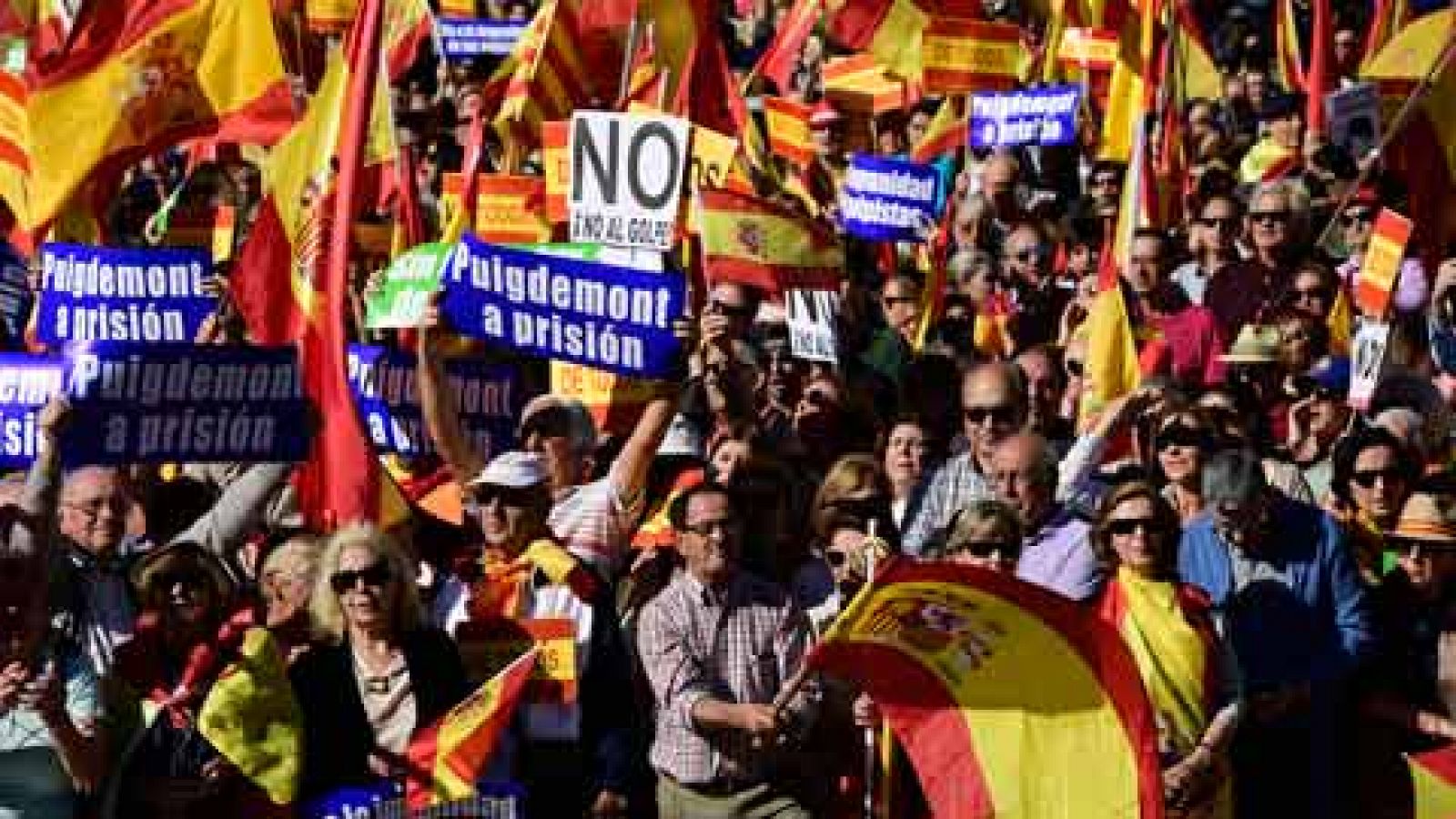 Independencia de Cataluña: Concentración en Madrid en apoyo de la unidad de España - RTVE.es