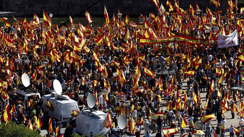 Concentración en la Plaza de Colón para defender la unidad de España