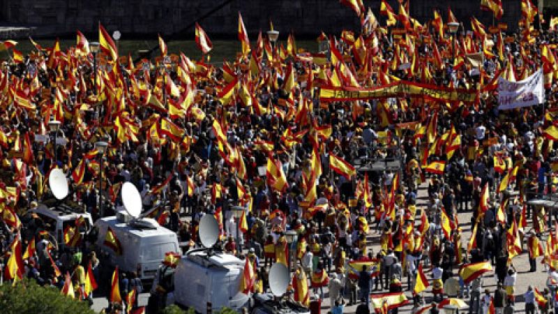 Concentración en la Plaza de Colón para defender la unidad de España