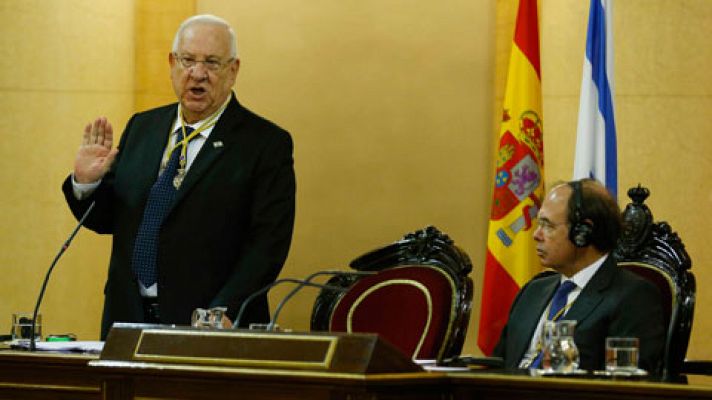 El presidente israelí, ante el Senado: "España es una única entidad estatal soberana" y Cataluña es un problema interno