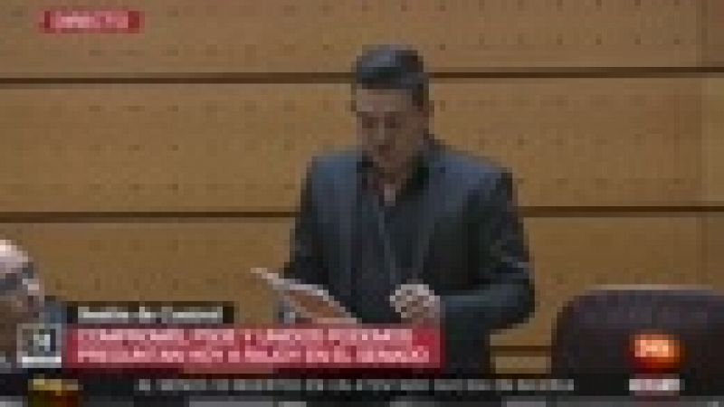 Garcia-Escudero retira la palabra al senador Mulet que muestra un cartel con los papeles de Bárcenas