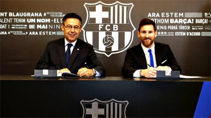 Josep Maria Bartomeu, presidente del Barcelona, ha admitido que la renovación del contrato de Leo Messi se ha demorado ya que se ha redactado "un contrato nuevo" para "adecuar la cláusula (de 300 a 700 millones) a la situación actual" del fútbol.