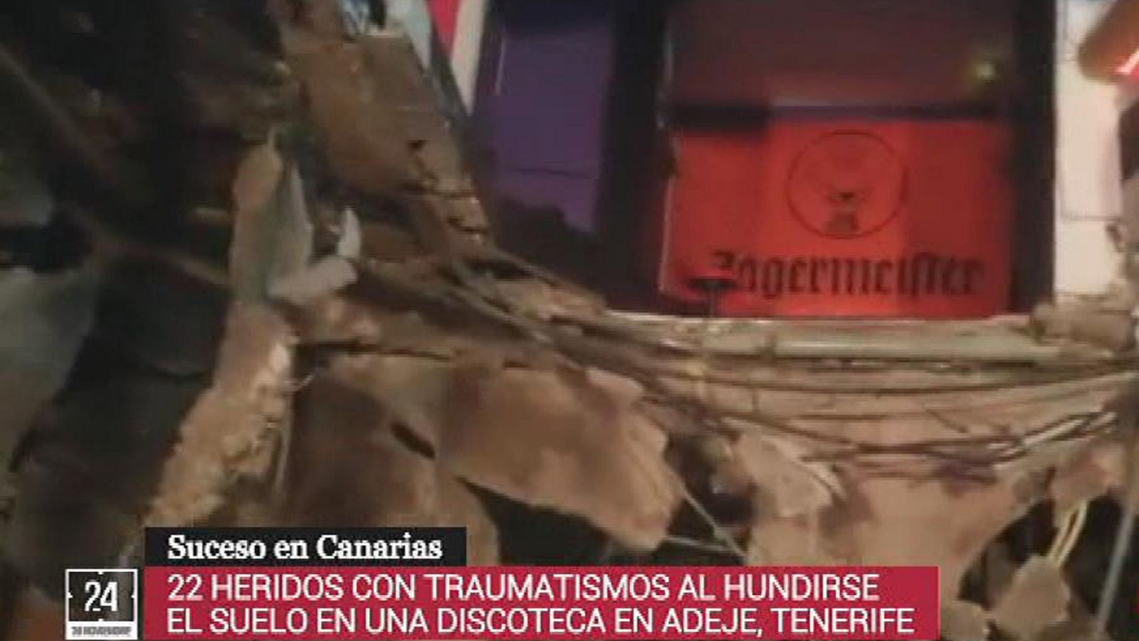 Informativo 24h: Veintidós heridos al hundirse el suelo de una discoteca en la localidad tinerfeña de Adeje | RTVE Play