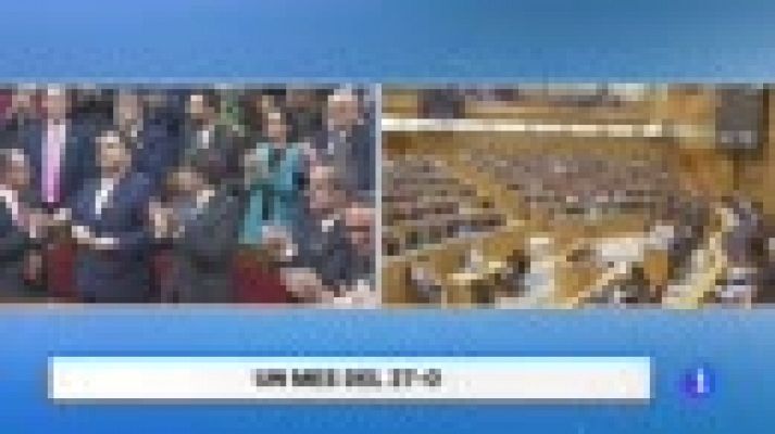 Telediario 1 - Se cumple un mes de la aplicación del artículo 155 de la Constitución en Cataluña