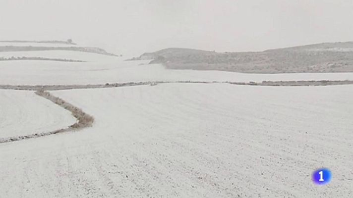 Telediario 1 - Las nevadas afectan también a la circulación por carretera