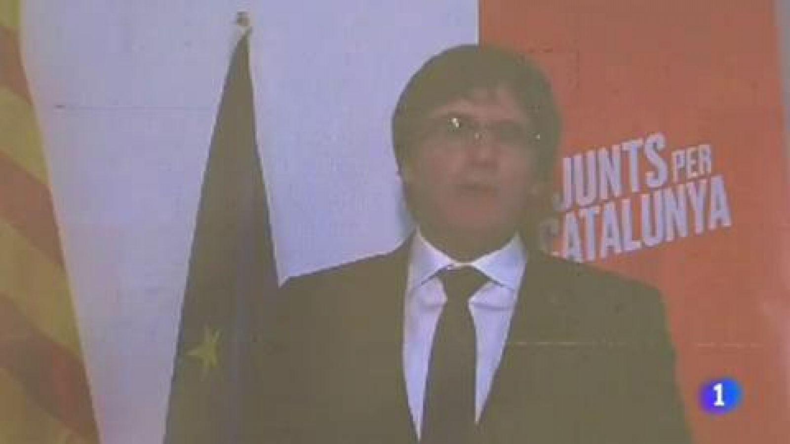 Telediario 1: Puigdemont ha participado por videoconferencia en la presentación de su lista para las elecciones | RTVE Play