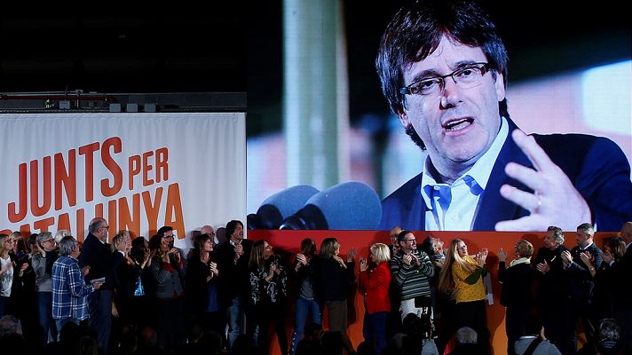 Especiales informativos - Los independentistas arrancan la campaña electoral con Puigdemont en 'streaming'  desde Bruselas y Junqueras en prisión