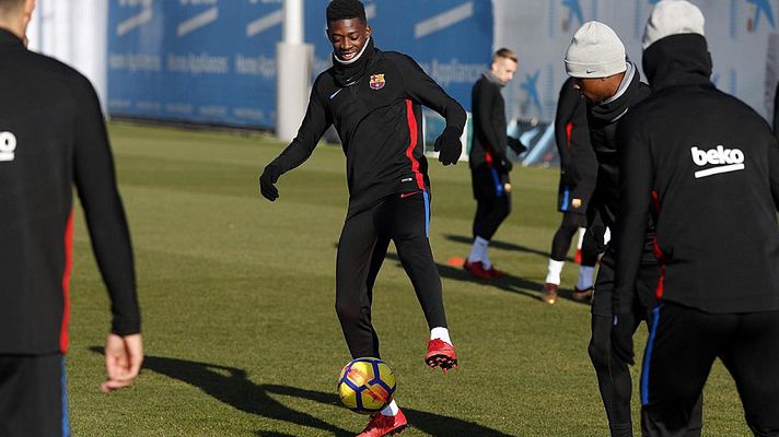 Telediario 1 - Dembélé ya entrena con el Barça