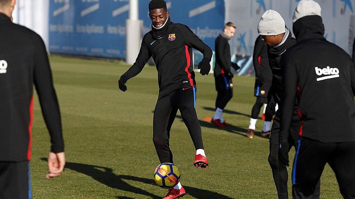 Dembélé ya entrena con el Barça