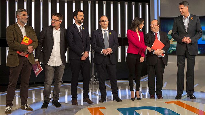 Minuto final del debate de los siete candidatos a la Generalitat en TVE