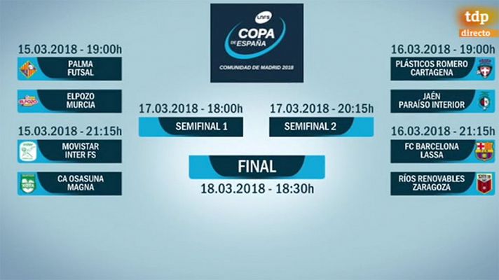 Configurado el cuadro final de la Copa de España de Fútbol Sala