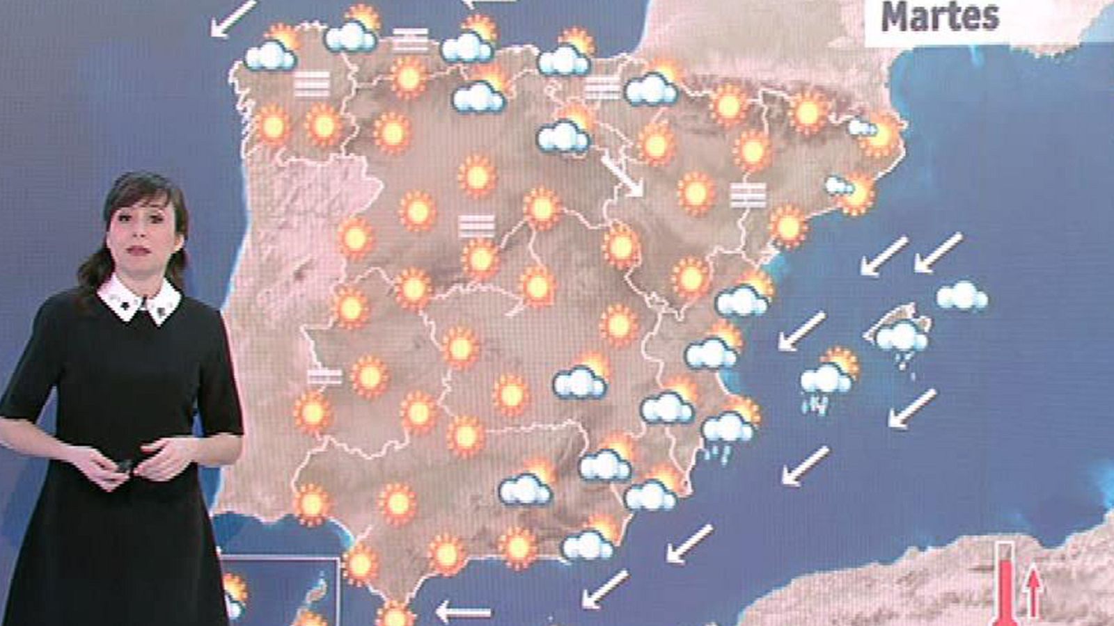 El Tiempo - Lluvia débil y fuerte viento en el Mediterráneo