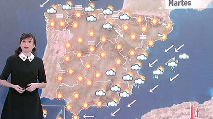 El tiempo - Lluvia débil y fuerte viento en el Mediterráneo