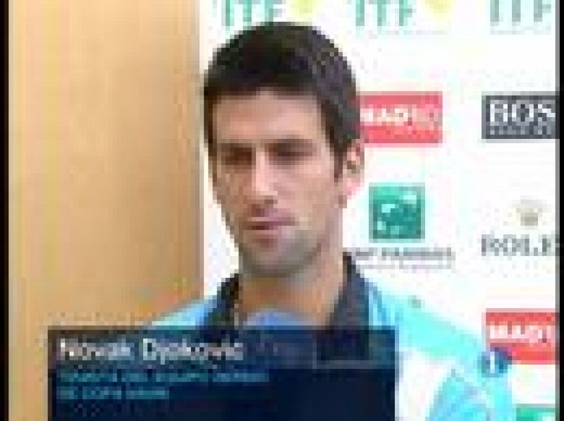 El tenista número uno del equipo serbio, Novak Djokovic, jugará tres de los cinco partidos en la eliminatoria de la Copa Davis frente a España 