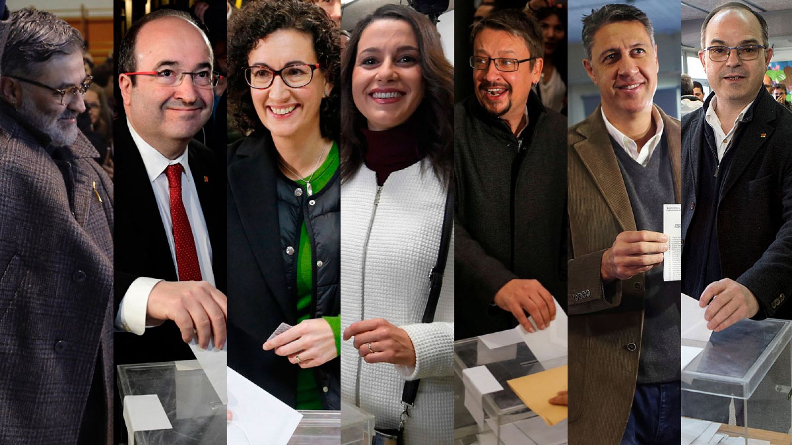 Los candidatos a las elecciones catalanas votan entre largas colas