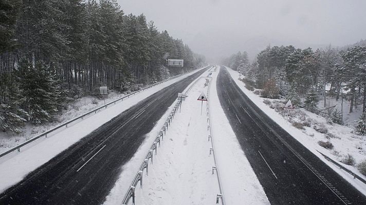 Telediario 1 - El temporal de nieve, lluvia y viento mantiene en alerta a la mayor parte de España