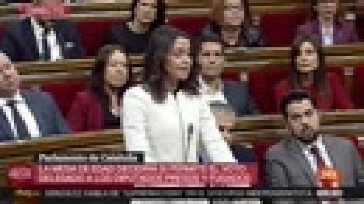 Telediario 1 - Arrimadas: "No se puede empezar saltándonos el reglamento del Parlament"