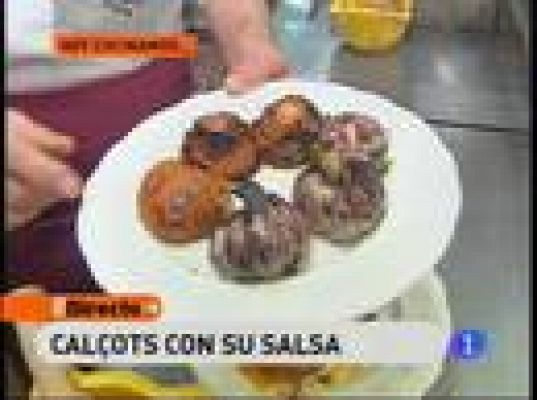 Calçots en su salsa