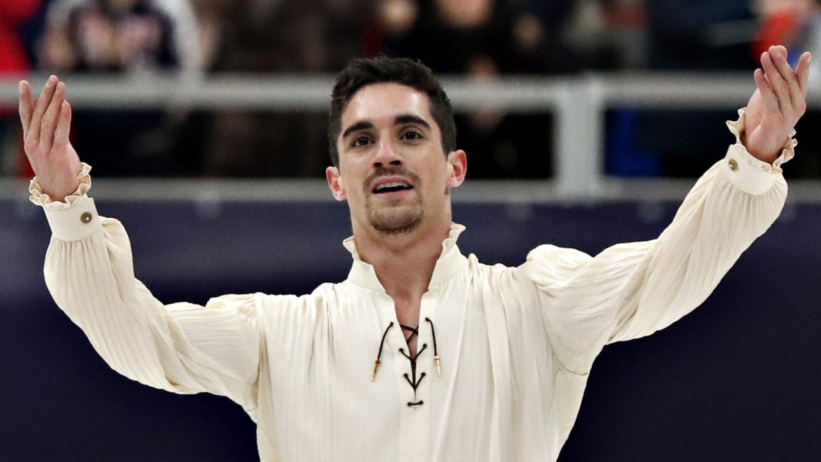 Ejercicio de Javier Fernández en el Programa libre - Europeo de Patinaje 2018