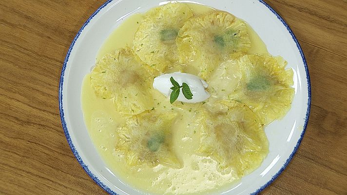 Raviolis de piña