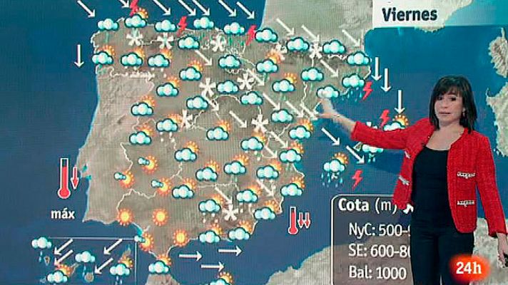 El tiempo - Descenso de las temperaturas y nevadas en la mitad norte peninsular