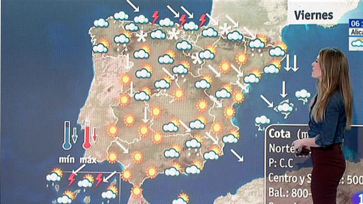 El tiempo - Este viernes, lluvias fuertes en el Cantábrico y Baleares, y temperaturas en descenso