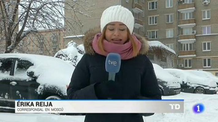 Telediario 1 - Moscú, paralizada por una fuerte nevada