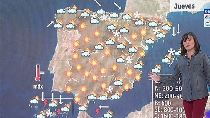 Este jueves, nevadas en cotas bajas en el Cantábrico y heladas en el interior peninsular