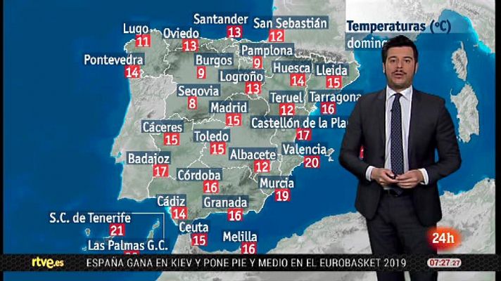 El tiempo - Nieve en Cantábrico y Pirineos y viento en Baleares y Gerona para este domingo